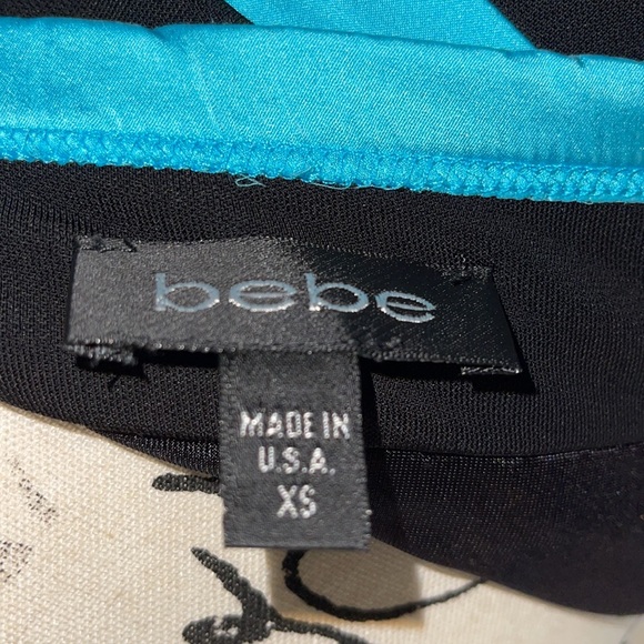 Bebe black & turquoise ruffled halter dress - Picture 9 of 13